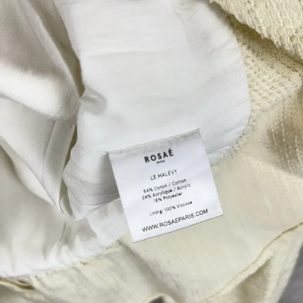 NWT Rosaé Paris Le Halévy Peplum Blouse Tweed Vanilla Size French 38 / US 6